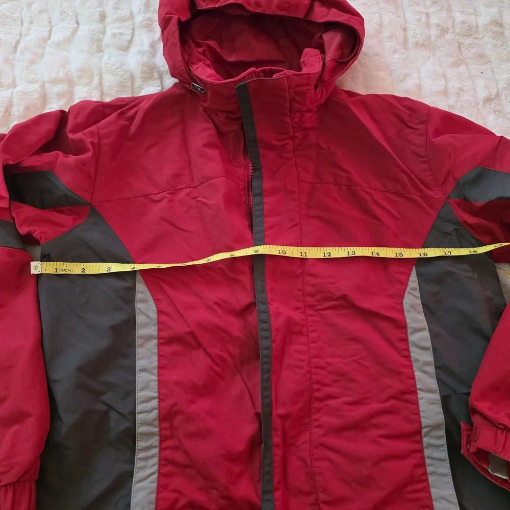 L.L. Bean Kids Red and Gray Hooded Puffer‎ Jacket